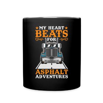 Stolzer Trucker-Highway-Lkw-Fahrer - Tasse einfarbig - Schwarz - Vorne