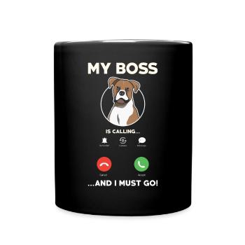 Boxerhundbesitzer Idee Lustig - Tasse einfarbig - Schwarz - Vorne