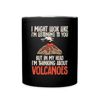 Vulkan Geologie Vulkanologie Lava - Tasse einfarbig - Schwarz - Vorne