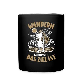 Wanderer Bergwandern Bergklettern Wandern - Tasse einfarbig - Schwarz - Vorne