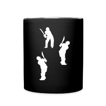 Cricket Silhouette Cricket Player Silhouettes Cric - Tasse einfarbig - Schwarz - Vorne