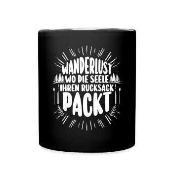 Wanderer Bergwandern Bergklettern Wandern - Tasse einfarbig - Schwarz - Vorne