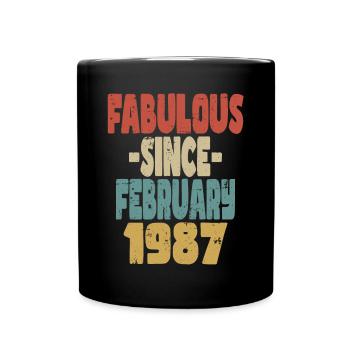 Fabulous February 1987 - Full Colour Mug - black - Front