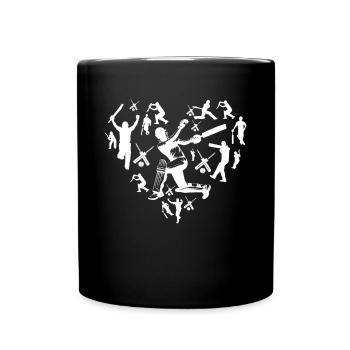 Cricket Silhouette Cricket Coeur Joueur de cricket - Mug uni - noir - Devant