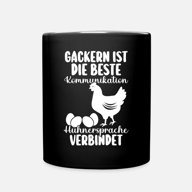 Huhn Bauer Bauernhof Küken Landwirt Hühner - Tasse einfarbig - Schwarz