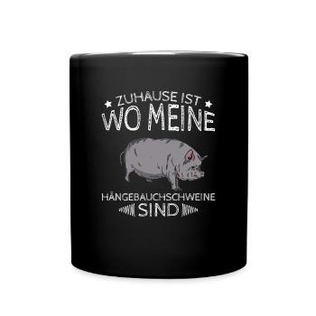 Home is where my pot-bellied pigs are - Full Colour Mug - black - Front