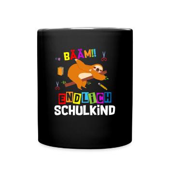 Bääm Finally Schoolchild Sloth School Enrollment - Full Colour Mug - black - Front