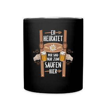 Il va se marier, on est juste là pour boire, pantalon en cuir - Mug uni - noir - Devant