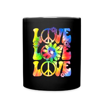 Groovy Tie Dye Retro 70s Hippie Vintage - Full Colour Mug - black - Front
