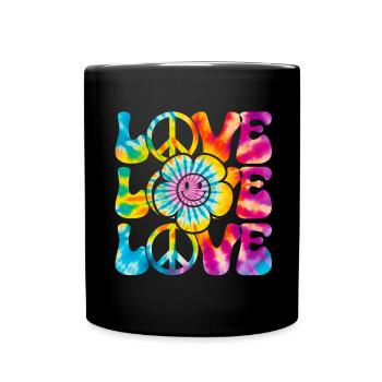 Groovy Tie Dye rétro des années 70 Hippie Vintage - Mug uni - noir - Devant