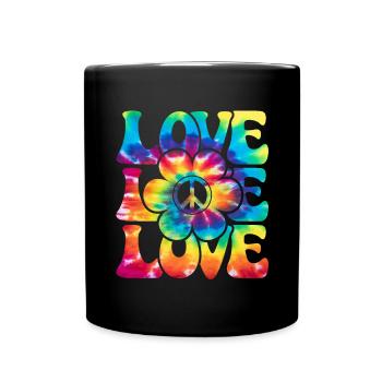 Groovy Tie Dye rétro des années 70 Hippie Vintage - Mug uni - noir - Devant