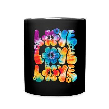 Groovy Tie Dye rétro des années 70 Hippie Vintage - Mug uni - noir - Devant