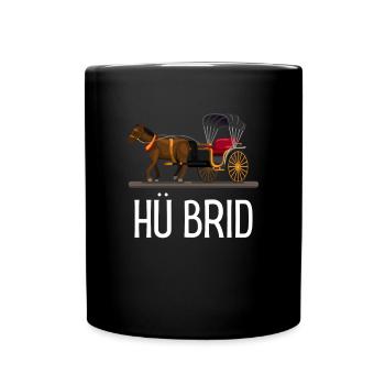 Hü Brid - Lustiges Hybrid Auto - Pferd Spruch - Tasse einfarbig - Schwarz - Vorne