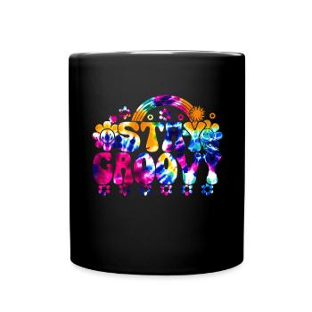 Groovy Tie Dye rétro des années 70 Hippie Vintage - Mug uni - noir - Devant