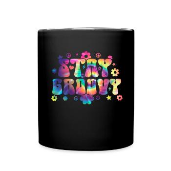 Groovy Tie Dye Retro 70s Hippie Vintage - Full Colour Mug - black - Front