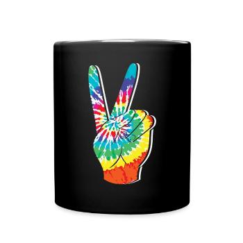 Groovy Tie Dye rétro des années 70 Hippie Vintage - Mug uni - noir - Devant