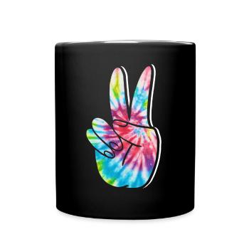 Groovy Tie Dye Retro 70s Hippie Vintage - Full Colour Mug - black - Front