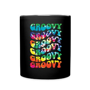 Groovy Tie Dye rétro des années 70 Hippie Vintage - Mug uni - noir - Devant