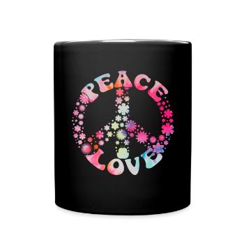 Groovy Tie Dye Retro 70s Hippie Vintage - Full Colour Mug - black - Front