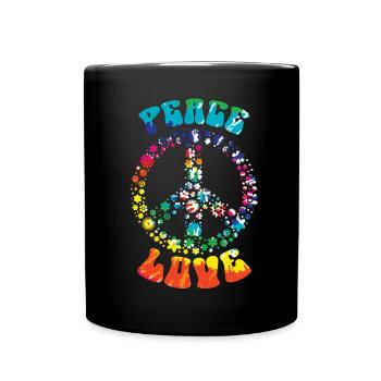Groovy Tie Dye rétro des années 70 Hippie Vintage - Mug uni - noir - Devant