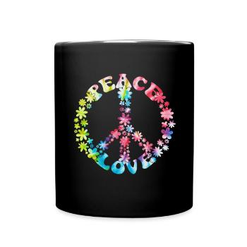 Groovy Tie Dye Retro 70s Hippie Vintage - Full Colour Mug - black - Front