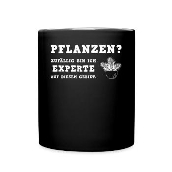 Pflanzenexperte mit Leidenschaft Motiv - Tasse einfarbig - Schwarz - Vorne