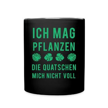 Pflanzenfreund Leises Grün - Tasse einfarbig - Schwarz - Vorne