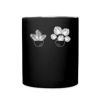 Green Duo Flower Pot Cozy Home - Full Colour Mug - black - Front