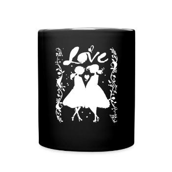 Liebesgrafik für Frauen mit Liebe - Tasse einfarbig - Schwarz - Vorne