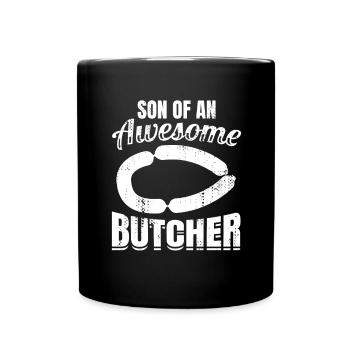 Fils de boucher - Mug uni - noir - Devant