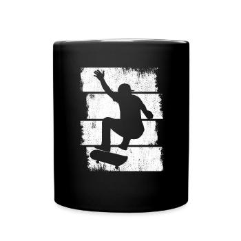 Croquis de garçon de planche à roulettes - Mug uni - noir - Devant