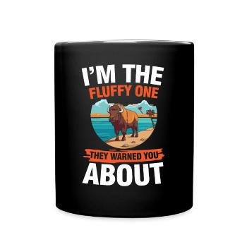 He Has Leather Skin für einen Bison-Fan oder - Tasse einfarbig - Schwarz - Vorne