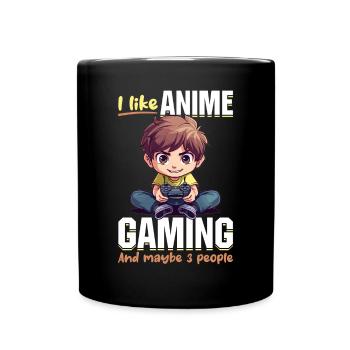 Anime Gaming Boy Manga Gamer Otaku I Like Anime - Full Colour Mug - black - Front