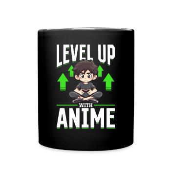 Anime Gaming Boy Manga Gamer Otaku Monter de niveau - Mug uni - noir - Devant