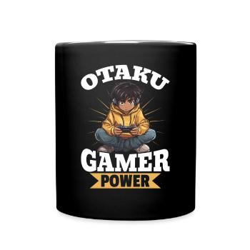 Anime Gaming Boy Manga GamerOtaku Gamer Power - Tasse einfarbig - Schwarz - Vorne