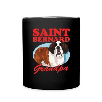 Bernhardiner Opa St. Bernhardshund Geschenk - Tasse einfarbig - Schwarz - Vorne
