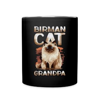 Chats de Birmanie grand-père Birman chat Birman cadeau - Mug uni - noir - Devant