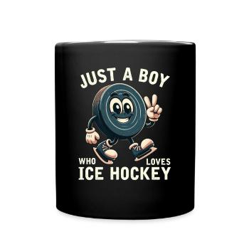 Juste un garçon qui aime le hockey sur glace garçons hommes - Mug uni - noir - Devant
