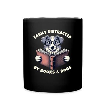 Easily removed from books and dogs - Full Colour Mug - black - Front