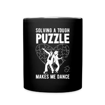 Celebrating Tough Puzzle Victories - Full Colour Mug - black - Front