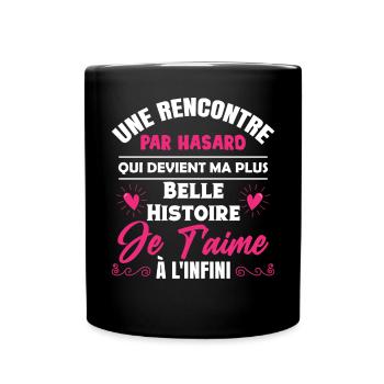 Cadeau St Valentin Femme Copine je t'aime - Mug uni - noir - Devant