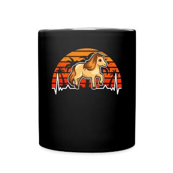 Shetland Pony Herzschlag - Tasse einfarbig - Schwarz - Vorne