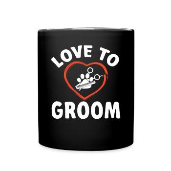 Salon de coiffure pour chiens - Mug uni - noir - Devant
