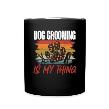 Salon de coiffure pour chiens - Mug uni - noir - Devant