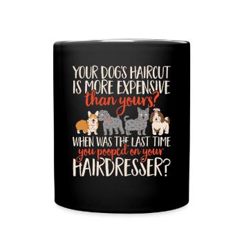 Salon de coiffure pour chiens - Mug uni - noir - Devant