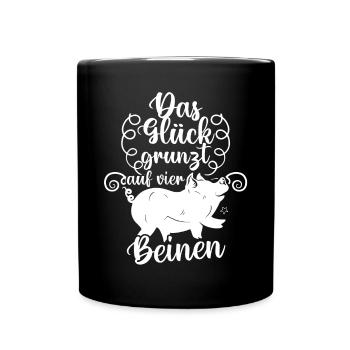 Schwein Schweinebauer Bauernhof Schweine - Tasse einfarbig - Schwarz - Vorne