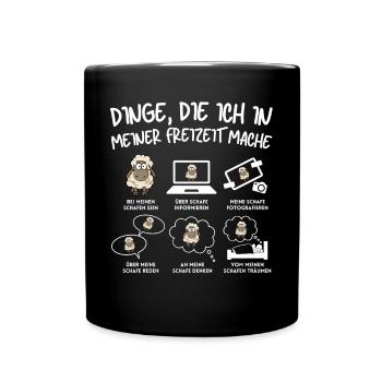 Lustiger Schaf Schafe Schäferei Schafhirte - Tasse einfarbig - Schwarz - Vorne