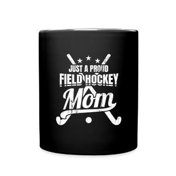Stolze Hockey Mutter - Tasse einfarbig - Schwarz - Vorne