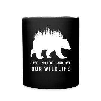 Nature Spirit Bear Forest Back Motif - Full Colour Mug - black - Front