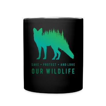Preserve Foxes - Loves Our Wilderness - Full Colour Mug - black - Front